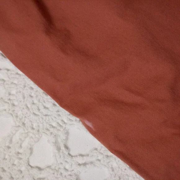 Tiny Wide Leg Pants Orange Pleat Front Ankle Crop Cuffed Hem High Rise S Women - Picture 9 of 10